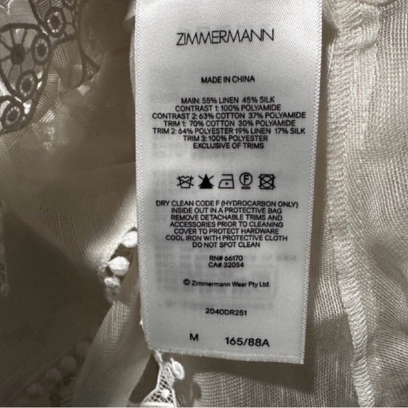 New Zimmermann Crush Heart Trim Long Sleeve Minidress Size Medium - Picture 6 of 13